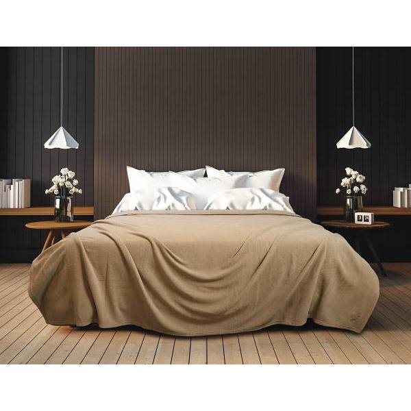 Cotton Bay® Ashby™ Fleece Blanket Queen 90x90" Tan HD Supply