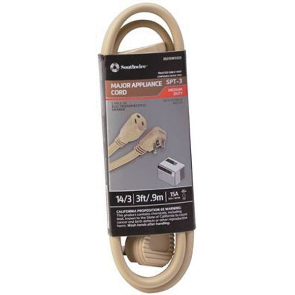 Southwire 3 Ft 14/3 Flat Appliance Extension Cord