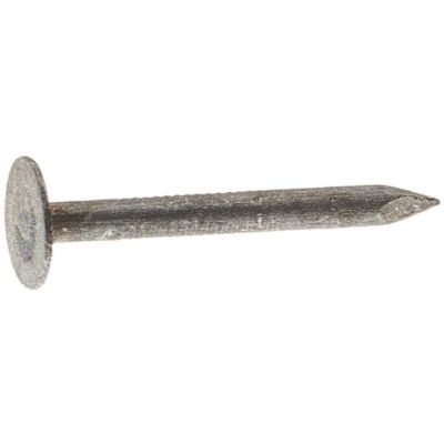 Grip-Rite 1-1/4 in. x 11-Gauge Electrogalvanized Flat Head Smooth Shank Roofing Nails 5 lb. Box
