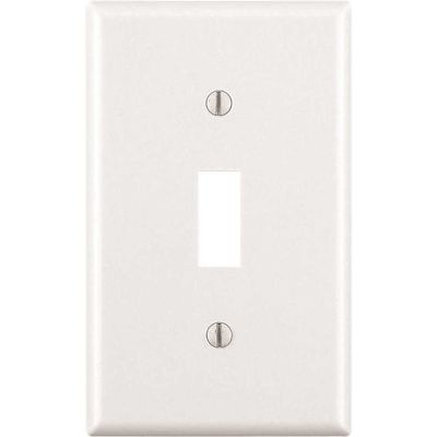 Leviton 1-Gang White Toggle Plastic Standard Wall Plate (10-Pack) 88001-WMP