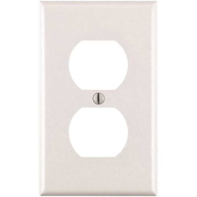 Leviton 1-Gang White Duplex Outlet/Receptacle Plastic Standard Wall Plate (10-Pack) 88003-WMP