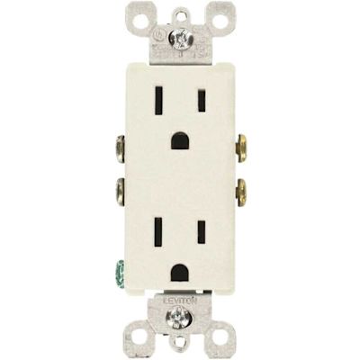 Leviton Decora 15 Amp 125 V Duplex Outlet/Receptacle, White (10-Pack) 5325-WMP
