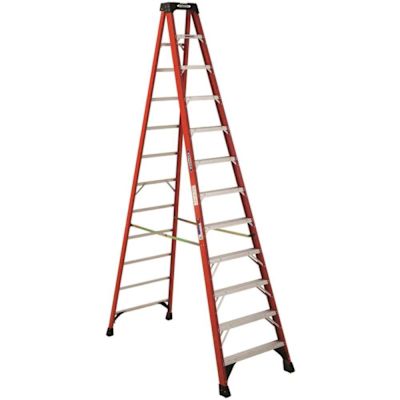Werner 12 ft. Fiberglass Step Ladder (16 ft. Reach Height) with 300 lb. Load Capacity Type IA Duty Rating
