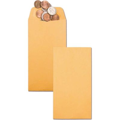 Quality Park #7 Kraft Coin and Small Parts Envelope Side Seam, Light Brown (500/Box)