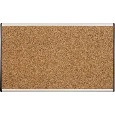 Quartet 18 in. x 30 in. Bulletin Board with Natural Cork Surface and Silver (1-Each)