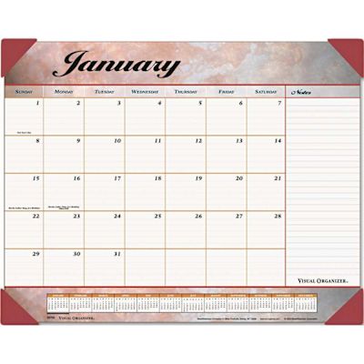 At-A-Glance AT-A-GLANCE MARBLEIZED MONTHLY DESK PAD CALENDAR, 22 X 17, BURGUNDY