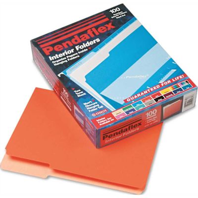 Esselte Pendaflex Corp. PENDAFLEX INTERIOR FILE FOLDERS, 1/3 CUT TOP TAB, LETTER, ORANGE, 100/BOX
