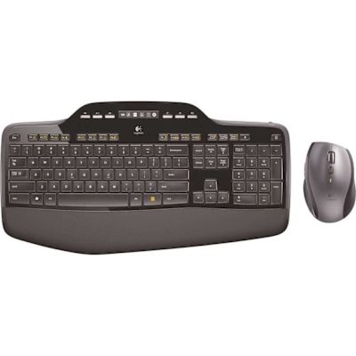 Logitech MK710 Wireless Desktop Set, Keyboard/Mouse, USB, Black