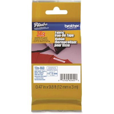 Brother Industrial Series 1/2 in. x 9.8 ft. Navy-On-White Fabric Iron-On Tape