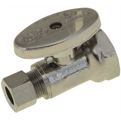 Durapro 1/2 in. IPS x 3/8 in. Quarter Turn Compression Straight Stop