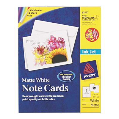 Avery Dennison AVERY PRINTER-COMPATIBLE CARDS, 4-1/4 X 5-1/2, TWO PER SHEET, 60/BOX WITH ENVELOPES