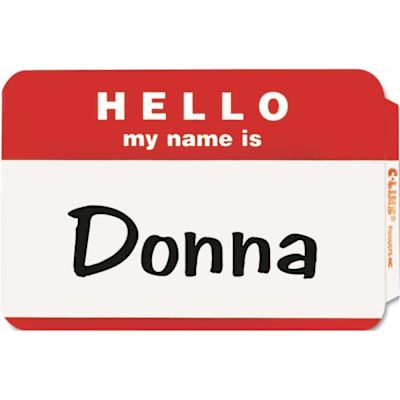 C-Line Products, Inc PRESSURE SENSITIVE HELLO NAME BADGES, 2-1/4 X 3-1/2, RED, 100/BOX