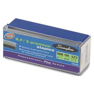 ACCO Brands S.F. 3 PREMIUM CHISEL POINT 105 COUNT HALF STRIP STAPLES, 5,000/BOX