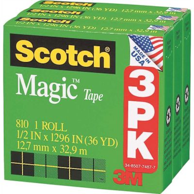 Scotch 1/2 in. x 1296 in., Magic Tape Refill, (3-Pack)