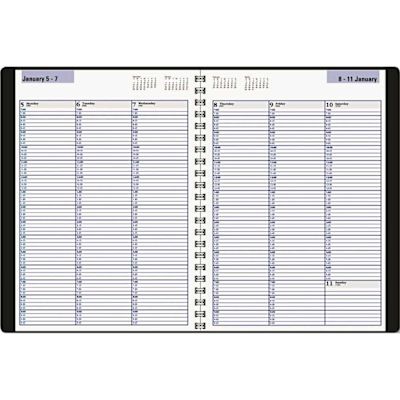 AT-A-GLANCE WEEKLY APPOINTMENT BOOK, 15-MINUTE RULING, 8 X 11, BLACK