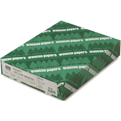 NEENAH PAPER EXACT VELLUM BRISTOL COVER STOCK, 67 LBS., 8-1/2 IN. X 11 IN., WHITE, 250 SHEETS