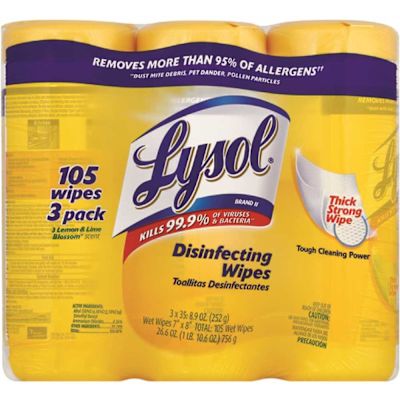 Lysol Lemon and Lime Blossom Scent Disinfecting Wipes (35-Count, 3-Pack)