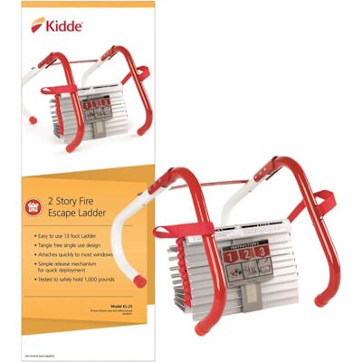 Kidde 2-Story Fire Escape Ladder, 13 ft. Long, 1000 lb. Load Capacity, Tangle-Free Deployment and Quick Attach