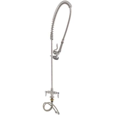 T&S 2-Handle Pull-Down Sprayer Kitchen Faucet in Polished Chrome