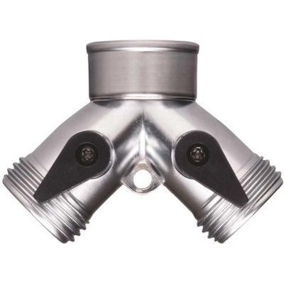 Melnor 2-Way Y Shut-Off Metal Hose Connector