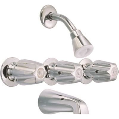 Maintenance Warehouse Maintenance Warehouse 3 Handle Tub and Single Spray 2.5 GPM Showerhead Kit in Chrome