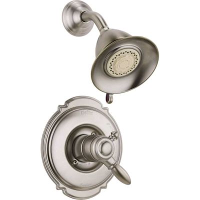 Delta Victorian 1-Handle Wall Mount Shower Faucet Trim Kit in Stainless (Valve Not Included)