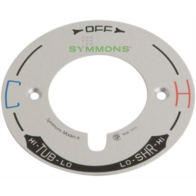 Symmons 4 in. Dia x 0.1 in. L Temptrol Escutcheon Dial Plate Model A in Chrome for Symmons Temptrol Shower Systems