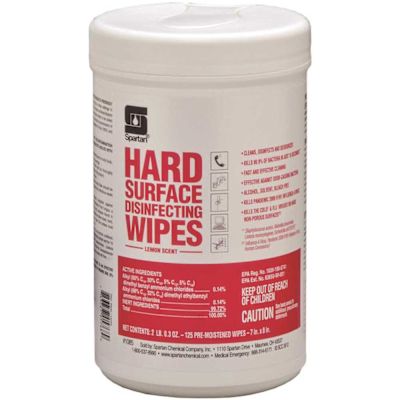 Spartan 125 Count Lemon Scent Hard Surface Disinfecting Wipes