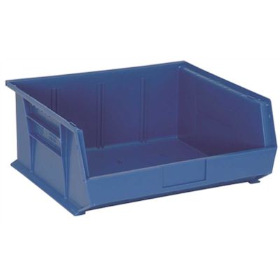 QUANTUM STORAGE SYSTEMS STACK AND HANG BIN, 14-3/4 IN. X 16-1/2 IN. X 7 IN., BLUE