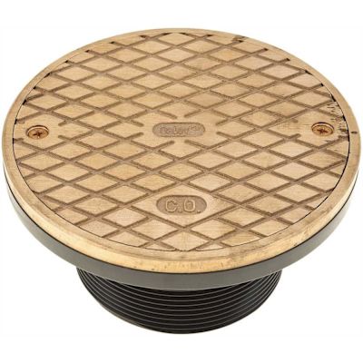 Oatey 4 in. Heavy-Duty Adjustable Plastic Barrel Cleanout with Brass Cover and Ring