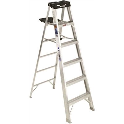 Werner 6 ft. Aluminum Step Ladder (10 ft. Reach Height) with 300 lb. Load Capacity Type IA Duty Rating