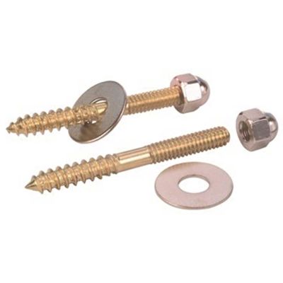 ProPlus Closet Screws 1/4 in. x 3-1/2 in. Brass Plated (2 Pack)