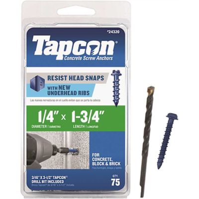 Tapcon 1/4 in. x 1-3/4 in. Hex-Washer-Head Concrete Anchors (75-Piece)
