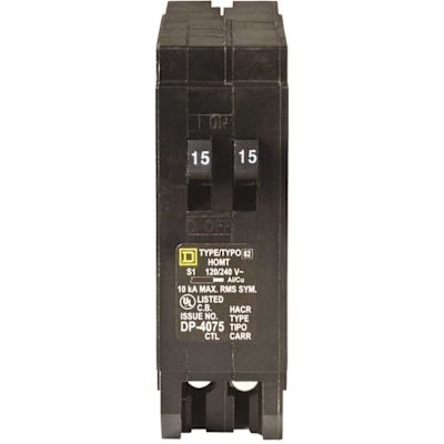 Square D Homeline 2-15 Amp Single-Pole Tandem Circuit Breaker
