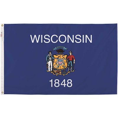 Valley Forge Flag 3 ft. x 5 ft. Nylon Wisconsin State Flag