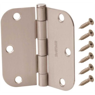 Everbilt 3-1/2 in. x 5/8 in. Radius Satin Nickel Door Hinge