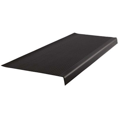 ROPPE Light Duty Vinyl Ribbed Black 12-13/32 in. x 42 in. Square Nose Stair Tread
