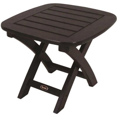 Trex Outdoor Furniture Yacht Club 21 in. x 18 in. Charcoal Black Patio Side Table