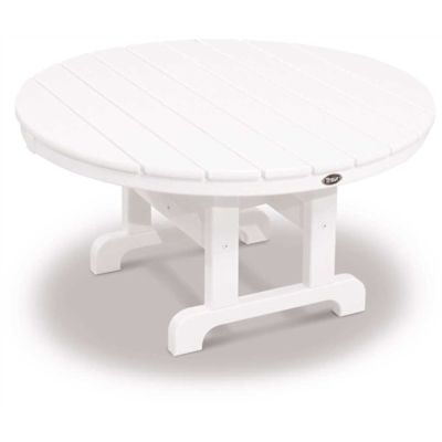 Trex Outdoor Furniture Cape Cod 36 in. Classic White Round Plastic Outdoor Patio Coffee Table