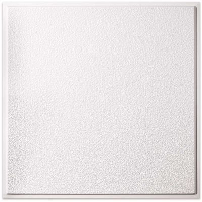 GENESIS 23.75in. X 23.75in. Stucco Pro Revealed Edge Vinyl Lay In White Ceiling Tile (Case of 12)