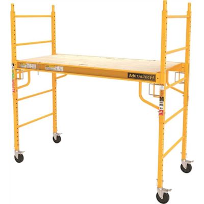 Jobsite 6 ft. Baker Style Rolling Scaffold Platform, 1100 lbs. Load Capacity, Steel, 6 ft. W x 6.25 ft. H x 2.5 ft. D