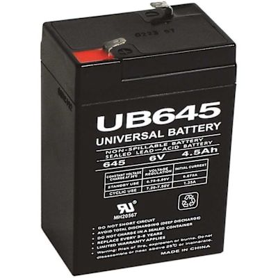 UPG 6-Volt 4.5 Ah Sealed Lead Acid (SLA) AGM Rechargeable Battery