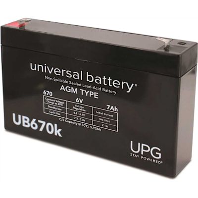 UPG 6-Volt 7 Ah F1 Sealed Lead Acid (SLA) AGM Rechargeable Battery