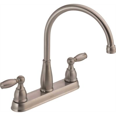 Delta Foundations 2-Handle Standard Kitchen Faucet in Stainless