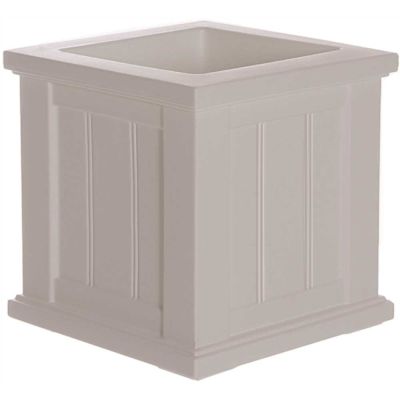 Mayne Cape Cod 14 in. Square Self-Watering White Polyethylene Planter