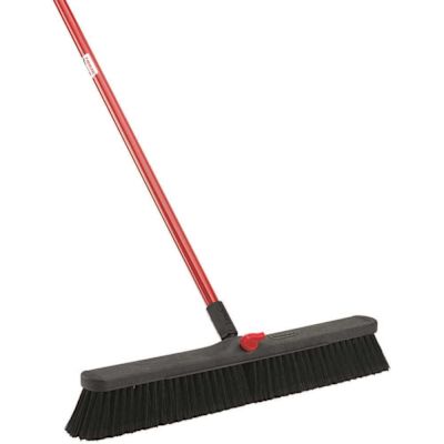 Libman 24 in. High Power Smooth Surface Push Broom with 60 in. Steel Handle
