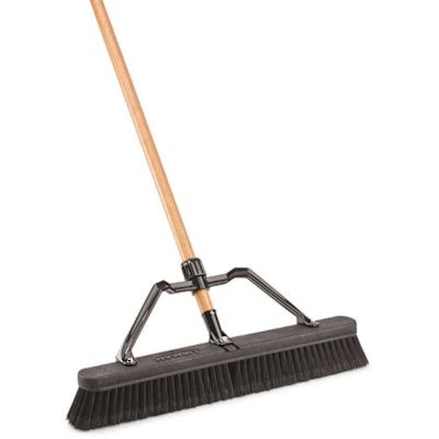 Libman 24 in. Smooth Surface Industrial Push Broom with Brace and Handle (4-Case)