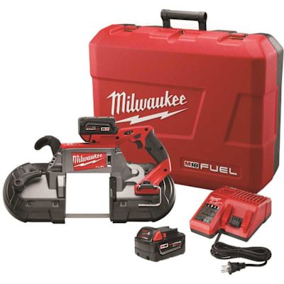 Milwaukee M18 FUEL 18V Lithium-Ion Brushless Cordless Deep Cut Band Saw with Two 5.0Ah Batteries, Charger, Hard Case