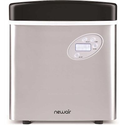 NewAir Portable 50 lb. of Ice a Day Countertop Ice Maker BPA Free Parts with 3 Ice Sizes and Easy to Clean - Stainless Steel