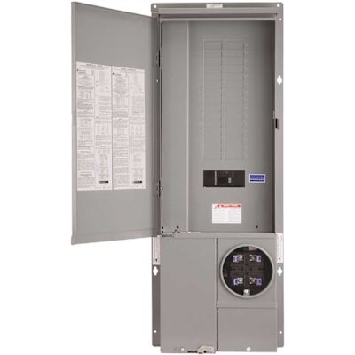 Homeline 200 Amp 30-Space 42-Circuit Outdoor Ring-Type Semi-Flush Mount Solar-Ready Main Breaker plug-on neutral CSED